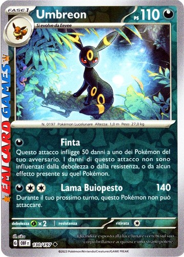 Umbreon 130 197 reverse - 130/197, holo