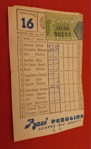 Schedina totocalcio 1955 - totocalcio, 16/1955