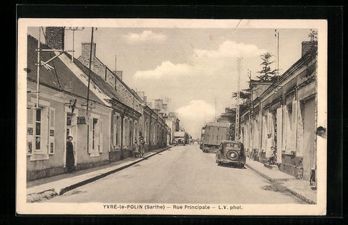Cpa yvré polin rue - cpa,