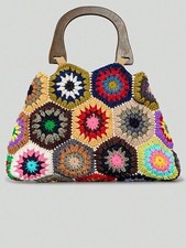 Borsa Granny Uncinetto, Funny Bag For Gift, Borsa Uncinetto Patchwork 