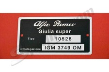 Targhetta identificativa ALFA
