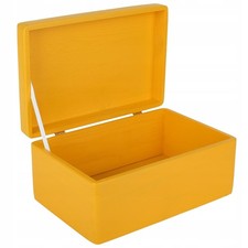 Scatola in legno gialla con