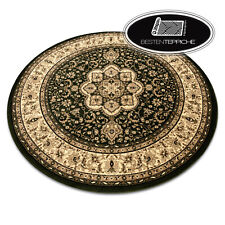Tradizionale Bella Classico Tappeto Rotondo Reale Rosette Verde Spesso Tessere