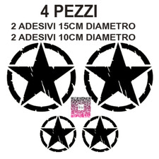 KIT 4 ADESIVI STICKERS  STELLA MILITARE  AUTO MOTO CASCO TUNING STAR RENAGADE