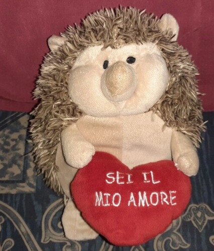 Peluche riccio cuore sei - riccio,