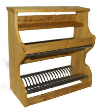 Piattaia credenza in legno color pino scolapiatti acciaio inox gocciolatoio 