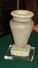 r301 Antica scultura vaso portafiori da tavolo marmo Carrara Italia Inizio 1900