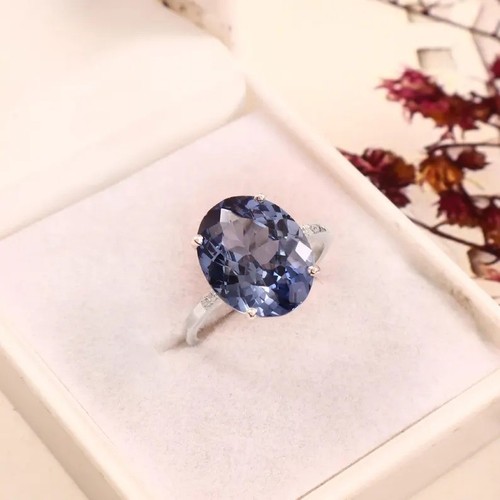 Anello con zaffiro - , blu