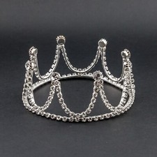 Tiara Corona strass jewel crown sposa regina argento silver diadema diciottesimo