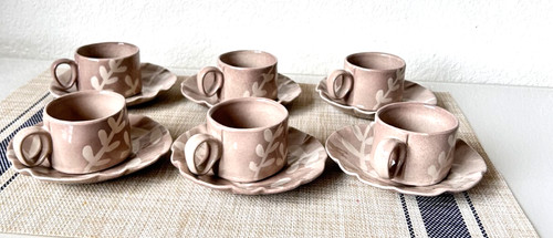 Set floral demitasse - set, 6