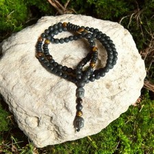 Collana Mala Pietra Lava con