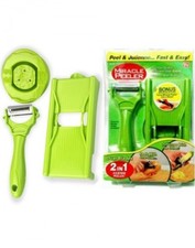 2in1 Miracle-Patata -VEG-Pelapatate--Dual-Blade-Mandolina gadget cucina uk 