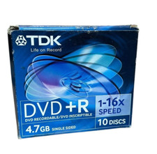 10x TDK DVD+R vuoti 4,7 GB 120