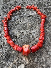 COLLANA IN CORALLO DI SCIACCA - 71 g - VINTAGE - ITALIA ANNI '70