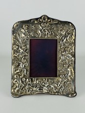 Cornice Portafoto In Argento 925 Sterling 22x28cm M&LS London XX Sec.
