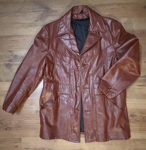 Cappotto giacca pelle marrone - pelle,