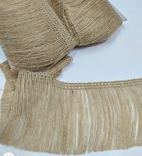 PASSAMANERIA FRANGIA IN LINO O JUTA H. 10 cm. PER DECORAZIONI VARIE, 1 MT.