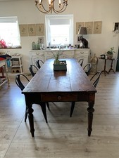 Antico tavolo rustico tavolo in legno di castagno inizi del 900