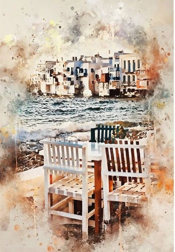 Mykonos motivo punto croce - mykonos,