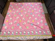 COPERTA PIUMINO RITIRATA 2001 HELLO KITTY REVERSIBILE 84" X 75" SANRIO JAPAN
