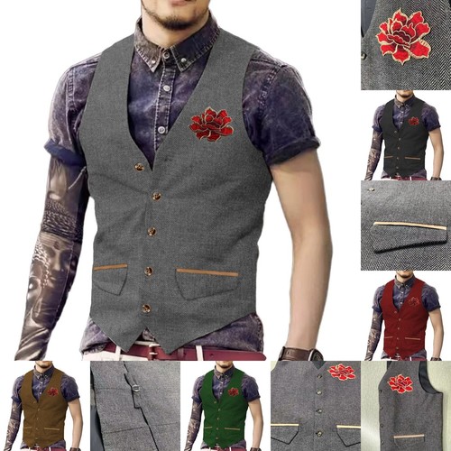 Gilet fiore uomo tweed gilet
