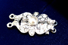 Chiusura gioiello argento 925 rodiato stile antico fermatura fermaglio susta