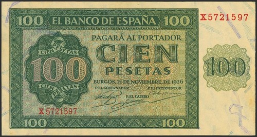 100 pesetas novembre 1936 - pesetas.,