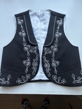 Gilet (gilet) nero ricamato