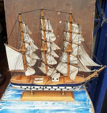 Amerigo Vespucci In Legno E Cotone Marina Militare Nave Scuola Modello Vintage 