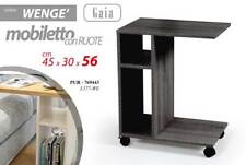 TAVOLINO LETTO PC SCRIVANIA 56 CM CON RUOTE NERO WENGHè ROVERE SBIANCATO MODERNO