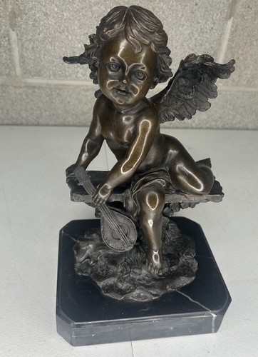 Vintage bronze angel bench - vintage,