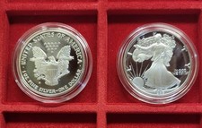 1989-S USA DOLLARO PROOF AMERICAN SILVER EAGLE 1 Oncia argento 999 specchio PP