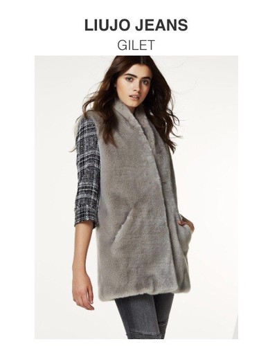 Gilet pelliccia liujo nera - gilet,