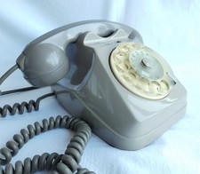 ✅  TELEFONO FISSO A DISCO ROTELLA   GRIGIO ANNI '70