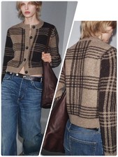 ZARA mujer Check knit jacket