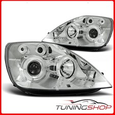 LPFO08 FARI FANALI ANTERIORI FORD FIESTA MK6 05/02-08/05 ANGEL EYES CROMATO Tuni