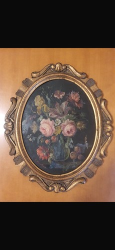 Quadro ovale olio - quadro, floreale