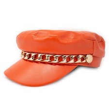 Cappello arancio ecopelle