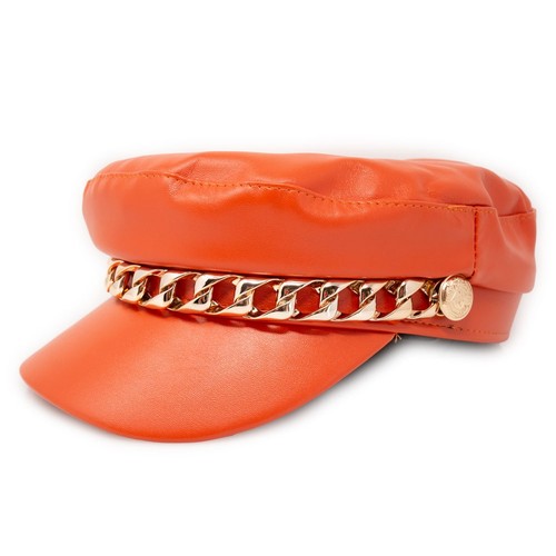 Cappello arancio ecopelle