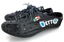 SCARPE DA CICLISMO VINTAGE DETTO PIETRO PISTA SU STRADA TACCHETTI - TAGLIA 39 - NERE