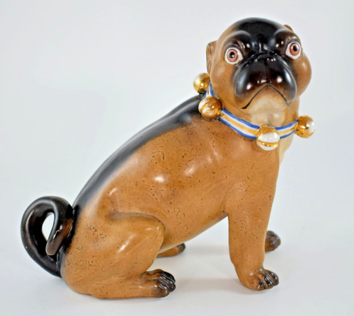 Antica statuina cane carlino - statuina,