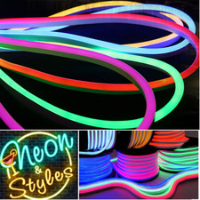 STRISCIA STRIP FLEX LED BOBINA NEON 12v-220v FLESSIBILE TUBO ESTERNO 1m a 100m