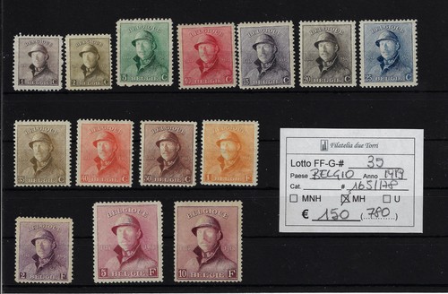 1919 belgio effigie - effigie, re