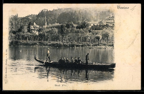 Cartolina torino gondola sul - torino,,