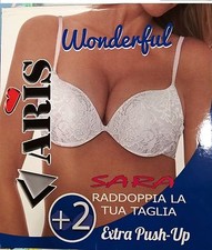 REGGISENO EXTRA PUSH UP ARIS SARA WONDERFUL 2 TAGLIE IN + CON FERRETTO IN PIZZO
