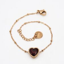 Bracciale" Venere" in acciaio color rame con cuore rosso Cod. VX.19