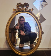 Specchio da parete ovale oro
