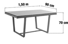 Tavolo da Giardino in Rattan e Vetro