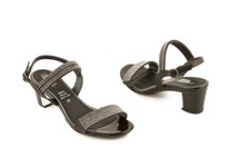 Sandali sandalo elegante tacco largo strass P. Gatier made in Italy nero n. 35