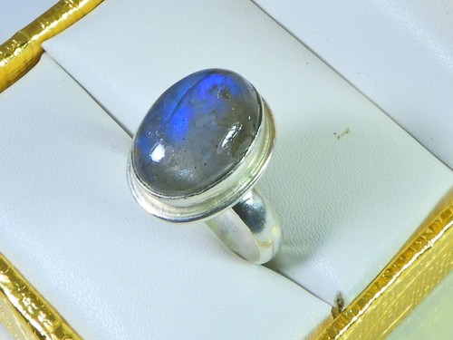 Anello ovale labradorite - ovale, in